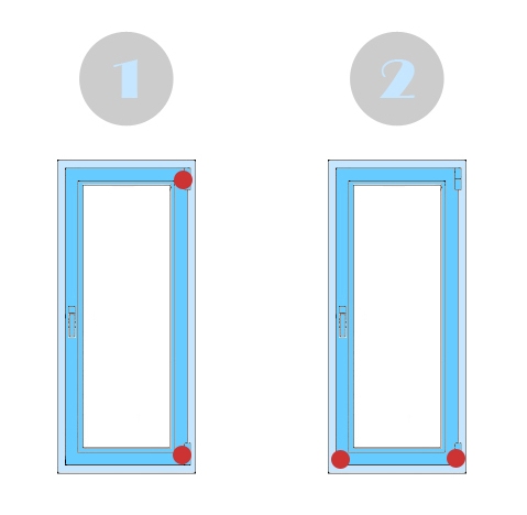 Точки опоры при открывании пластиковых окон
