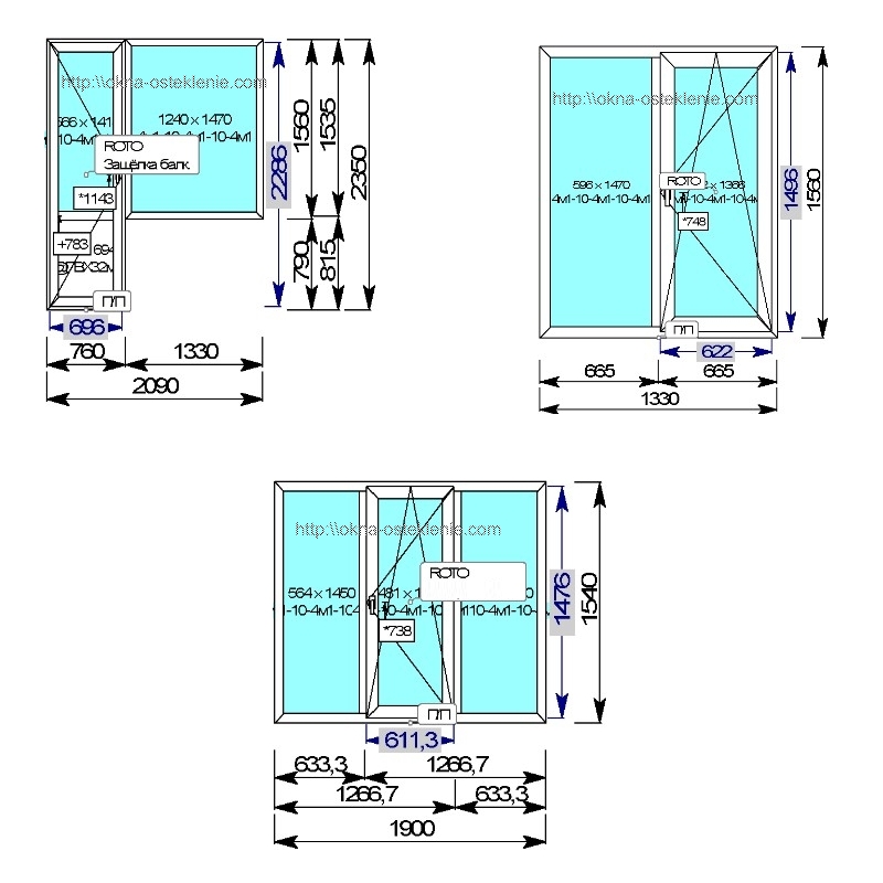 Размеры окон в И 510