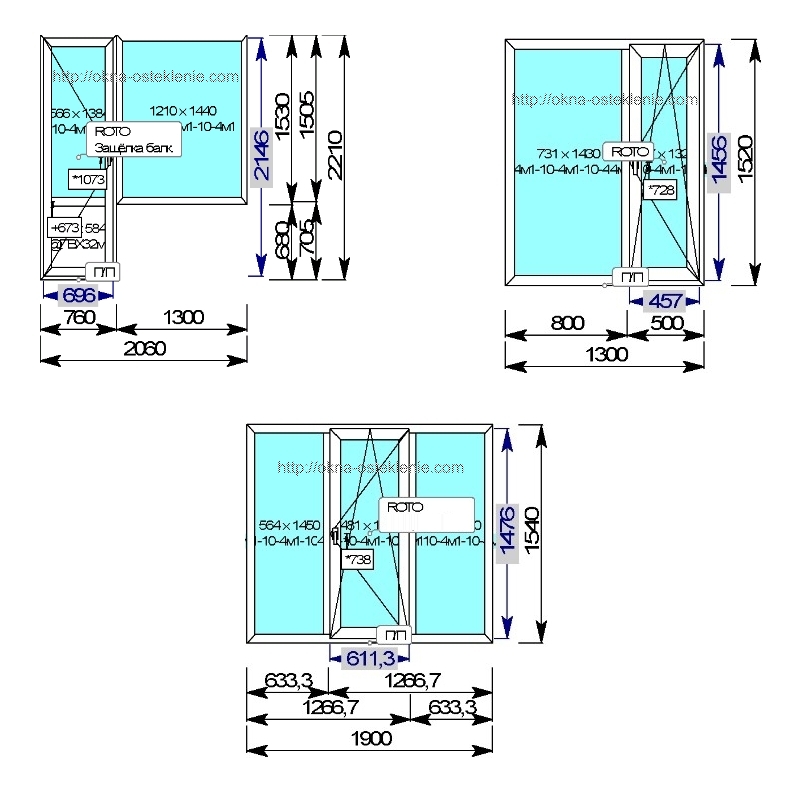 Размеры окон в ii 18 12