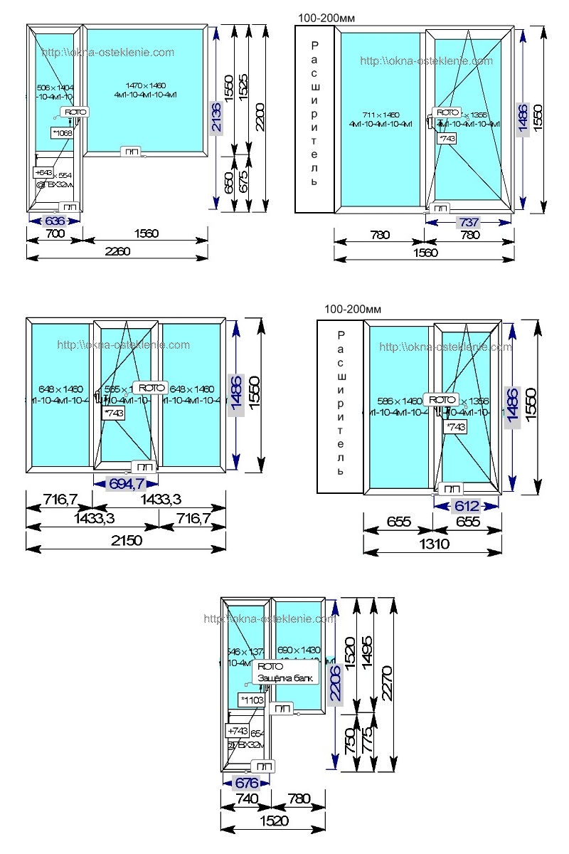 Размеры окон в ii 68