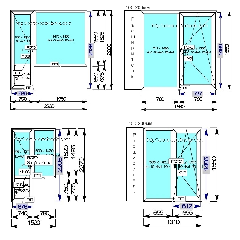 Размеры окон в ii 68 01