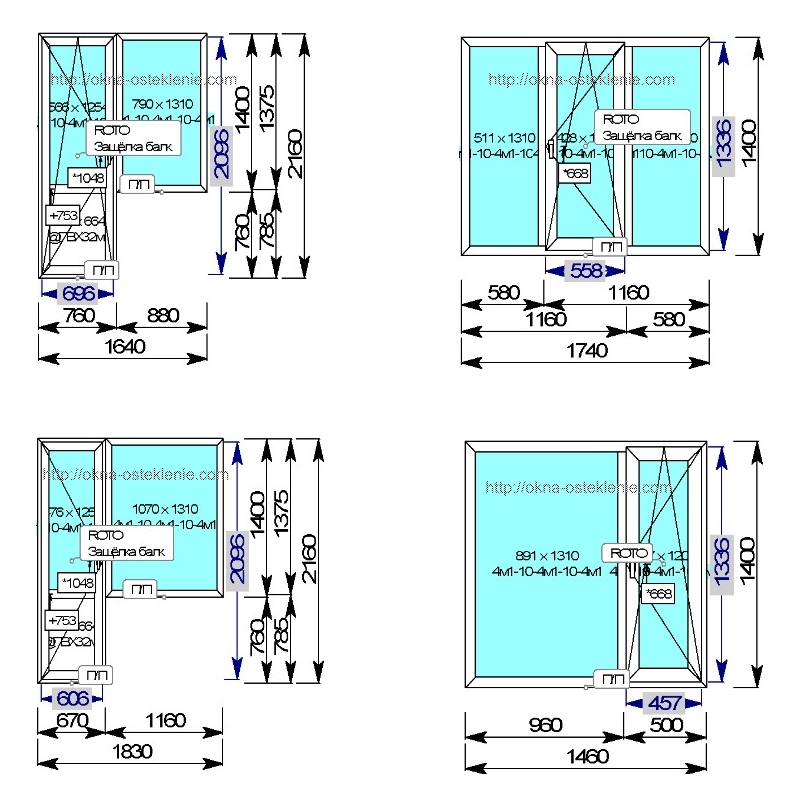 Размеры окон в П-3