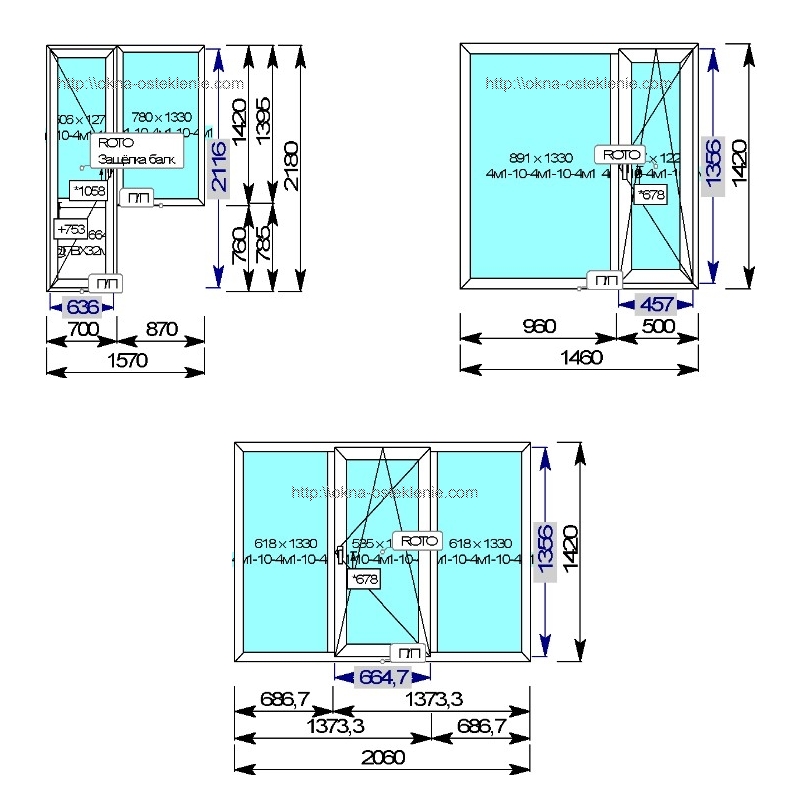 Размеры окон в П 30